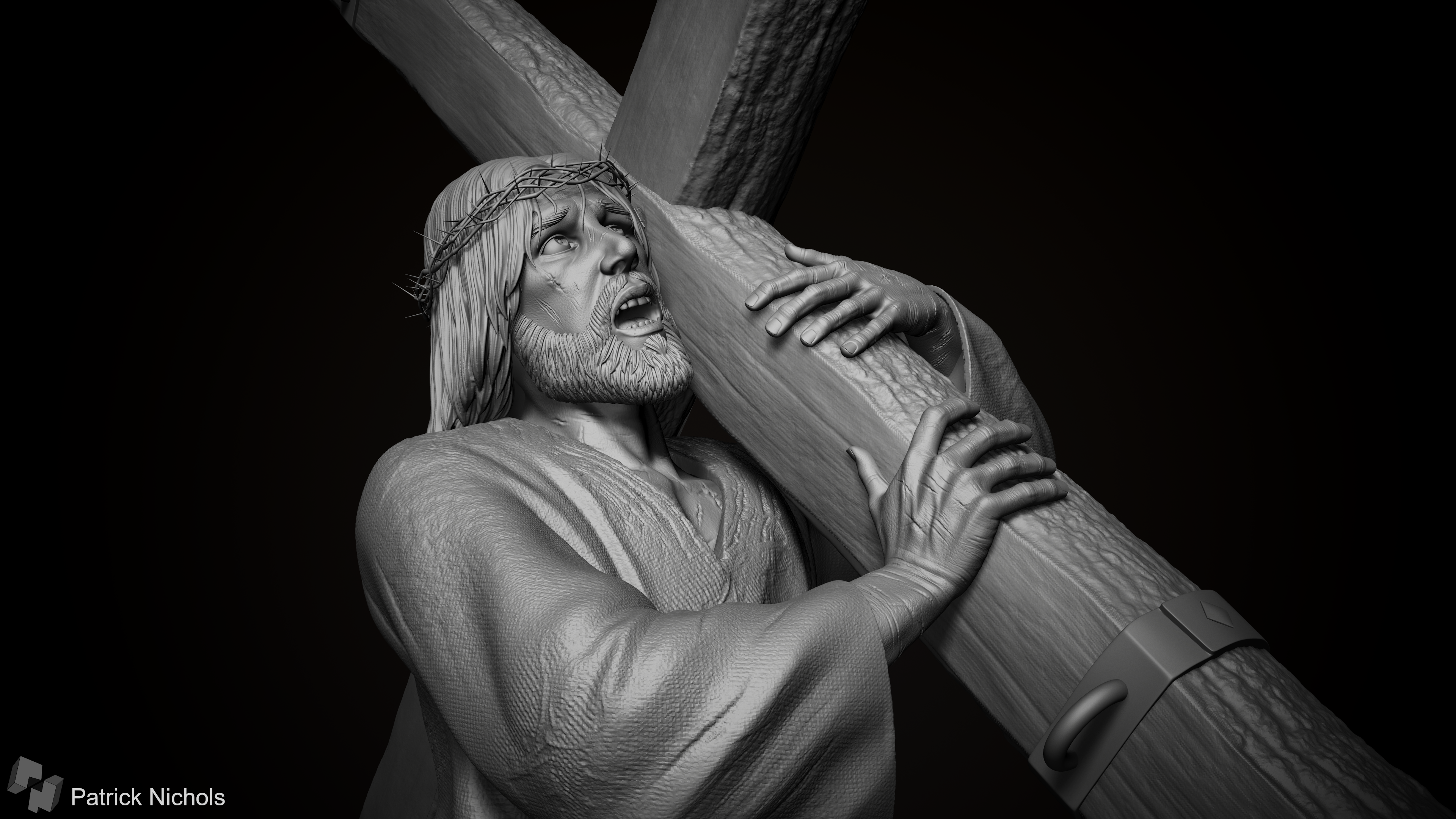 Jesus Christ Carrying the Cross Sculpt